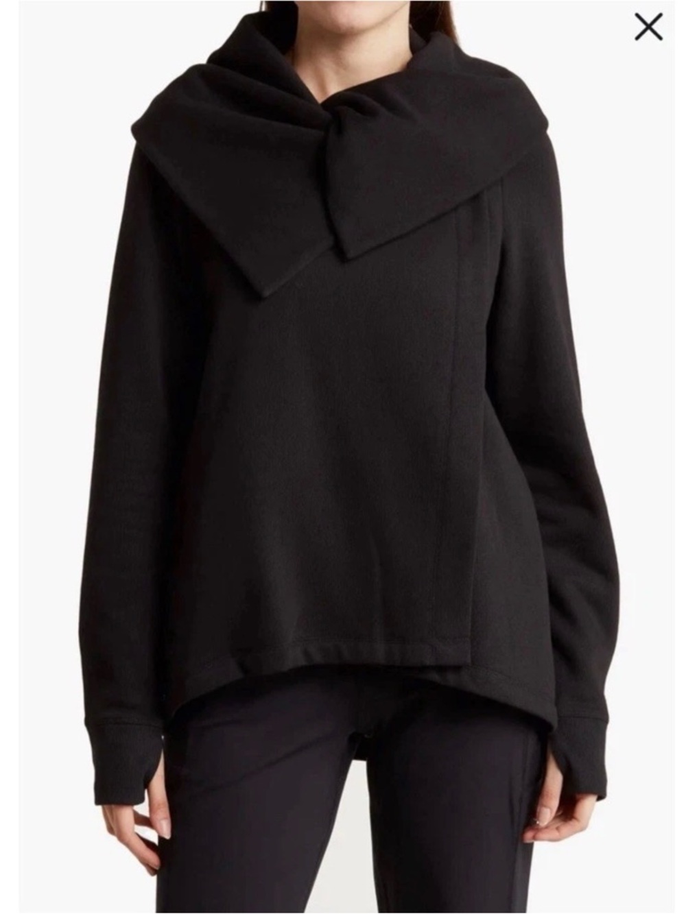 Zella Black Draped Collar Jacket - Picture 2 of 2